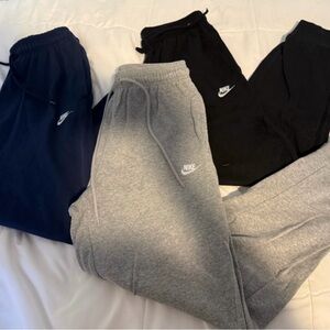Nike Men’s Cotton Knit Joggers Black, Gray & Navy lightweight (No Fleece)